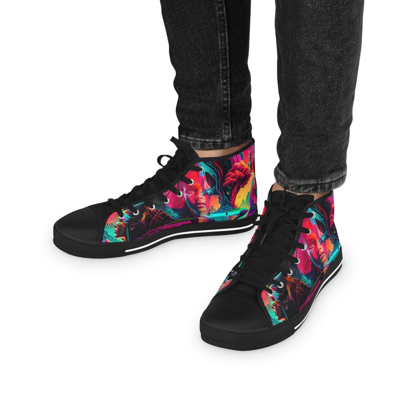 aaMen's High Top Synthwave Dream Sneakers 1
