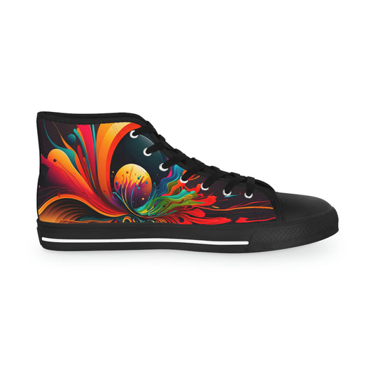 aaMen's Abstract Planet High Top Sneakers 1