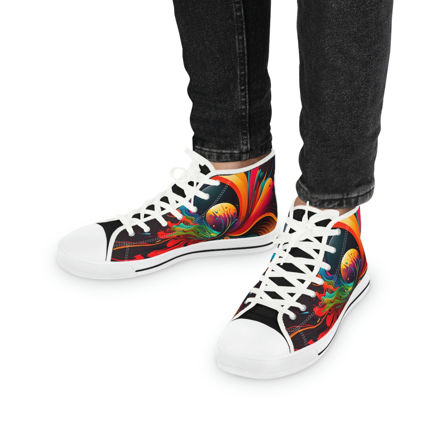 aaMen's Abstract Planet High Top Sneakers 1