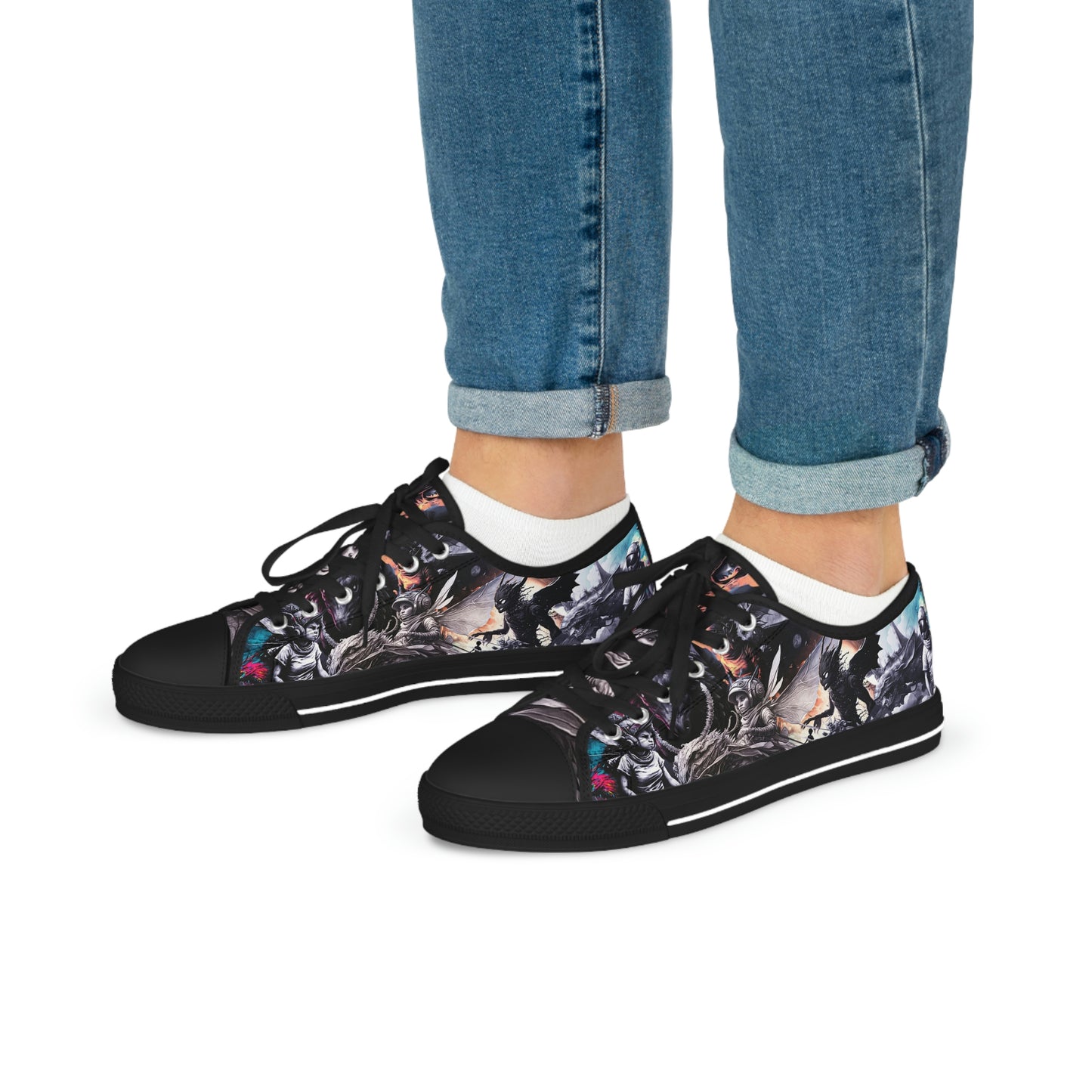 Graphic Sci-fi Art Men's Low Top Sneakers 1