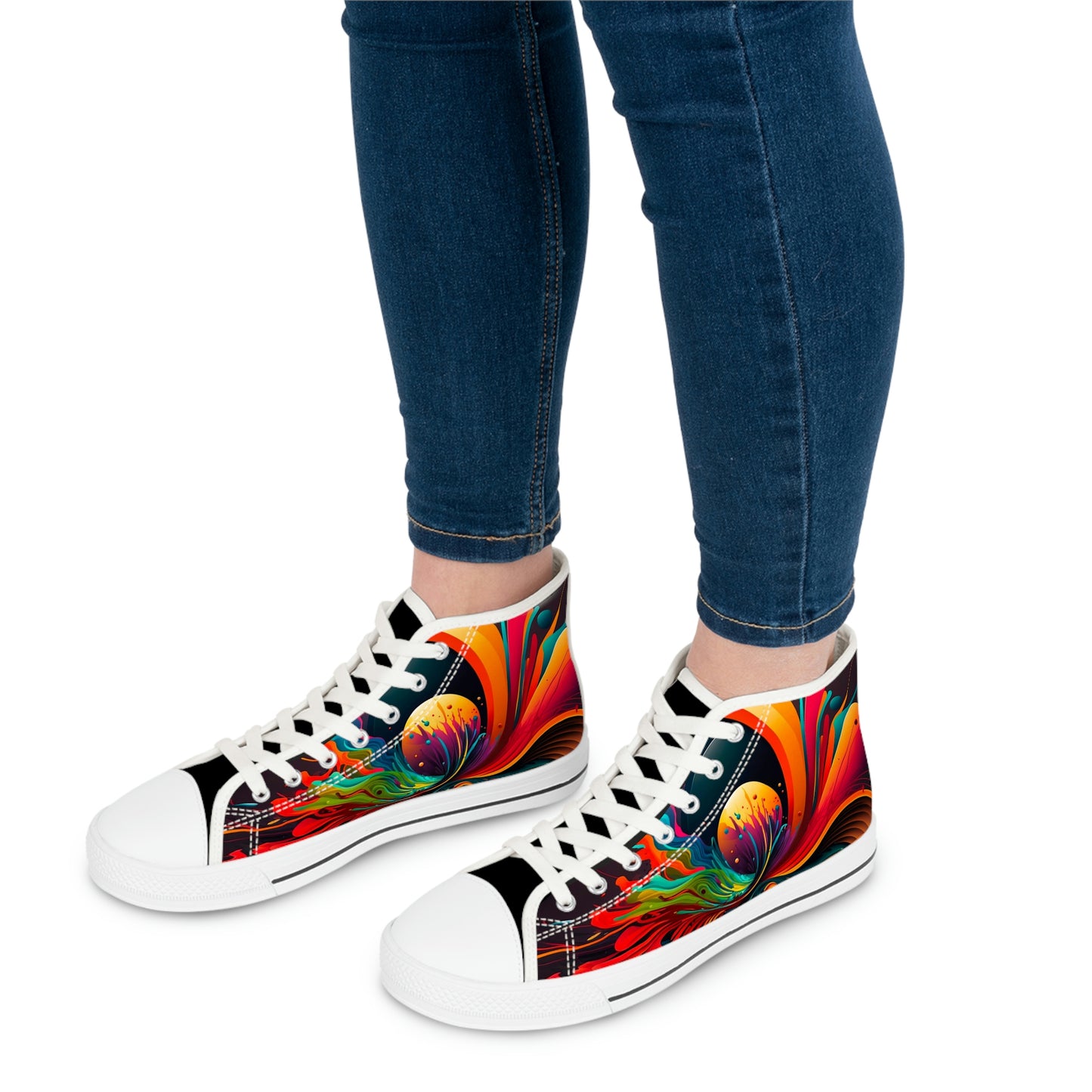 Women's High Top Abstract Space Sneakers 2