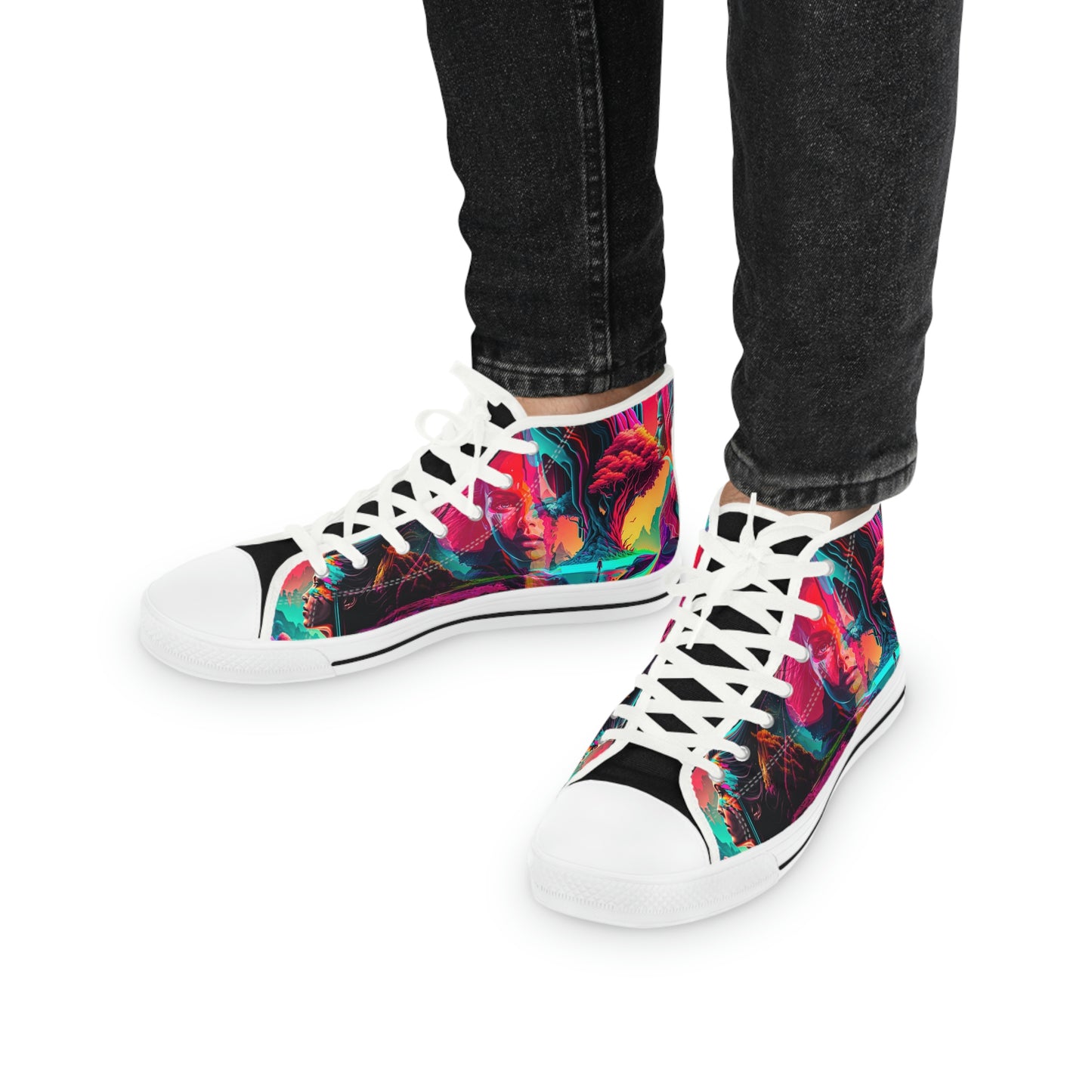 aaMen's High Top Synthwave Dream Sneakers 1