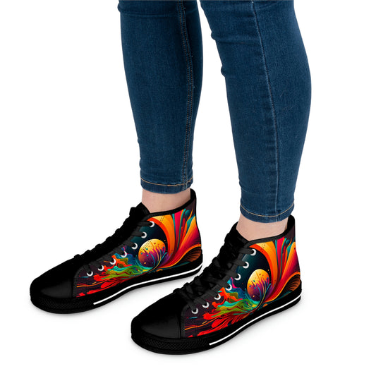 Women's High Top Abstract Space Sneakers 2