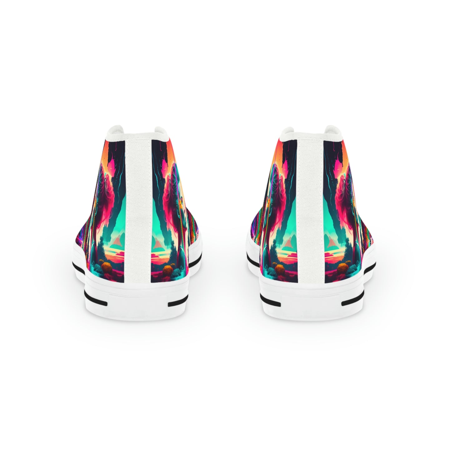 aaMen's High Top Lucid Dreams white Synthwave Sneakers 1