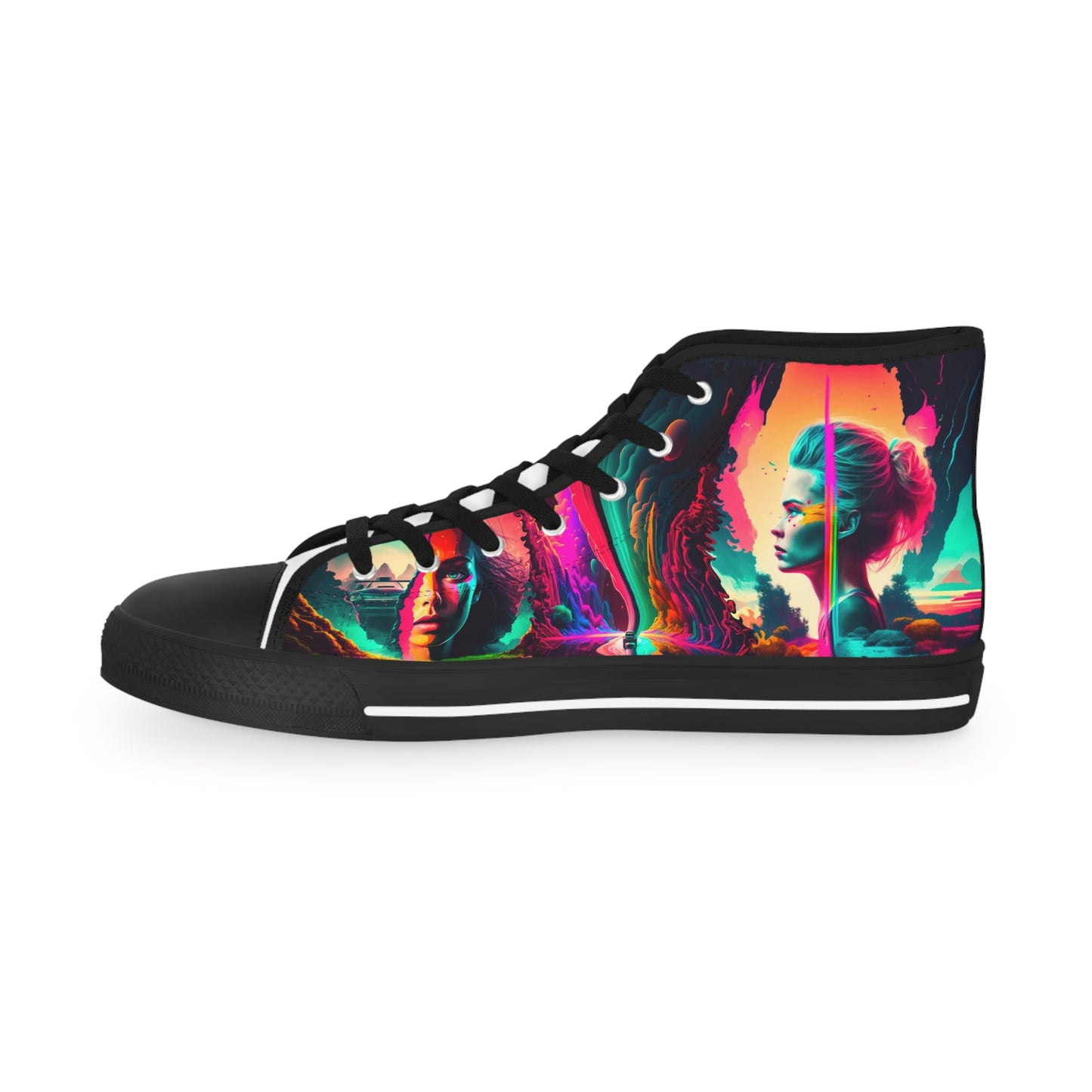 aaMen's High Top Lucid Dreams white Synthwave Sneakers 1