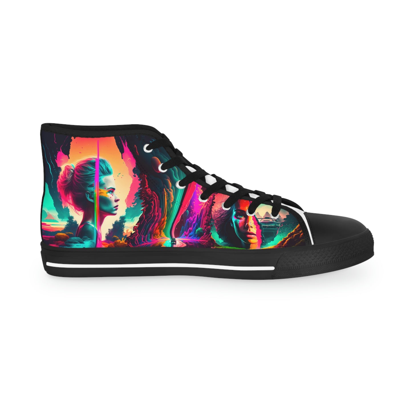 aaMen's High Top Lucid Dreams white Synthwave Sneakers 1