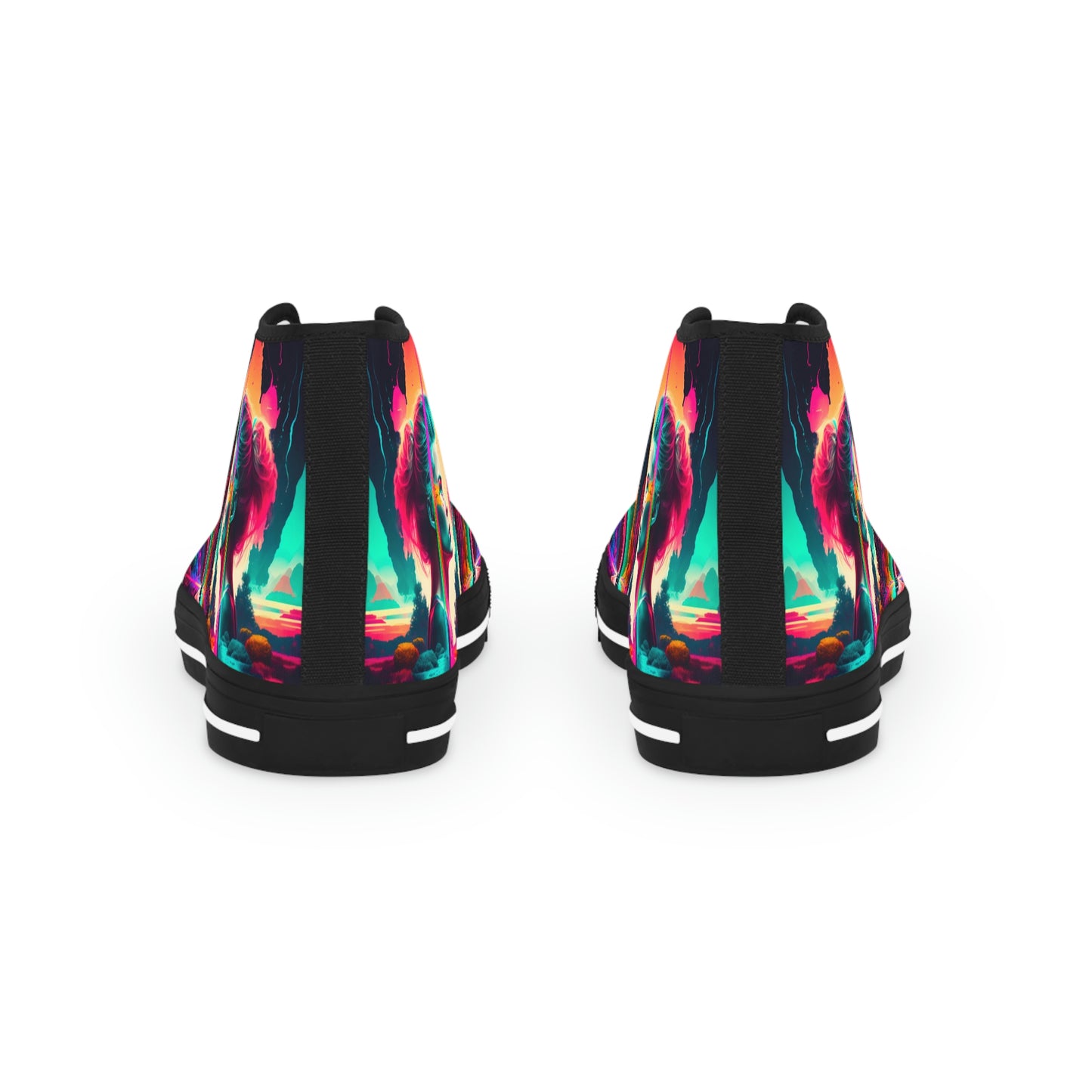 aaMen's High Top Lucid Dreams white Synthwave Sneakers 1